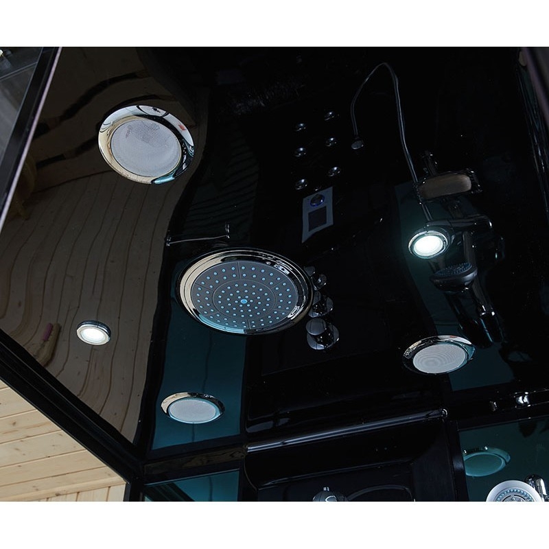 Cabine douche hammam Boreal® H-DUO Black Edition 90*115*220H