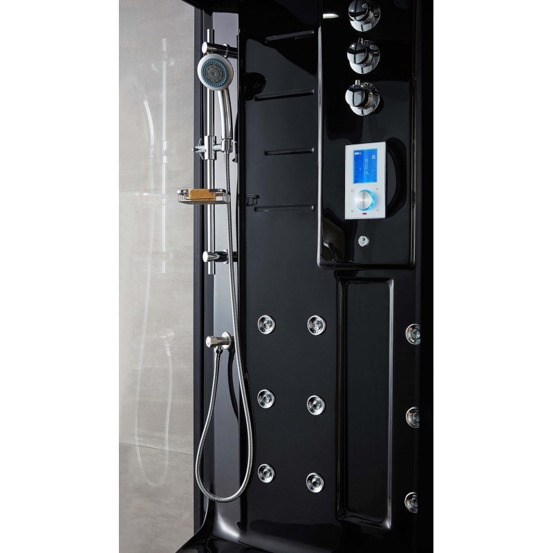 Cabine douche hammam Boreal® H-DUO Black Edition 90*115*220H